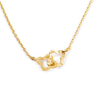Brass Clover Necklace - 34"