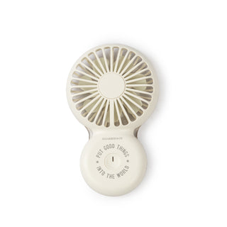 Handheld "Put Good Things Into the World" Fan White