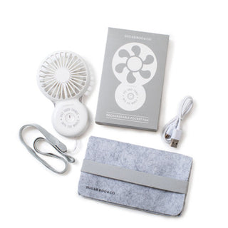 Handheld USB "Put Good Things Into the World" Fan White 5.25"x3.25"