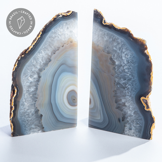 Natural Agate Bookend Pair