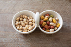 Ribbed Ceramic Speckled Double Condiment Dish