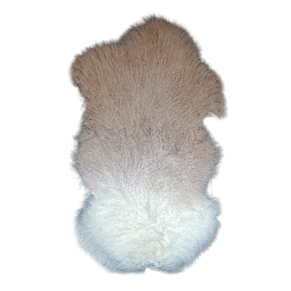 Ivory to Cream Ombre Tibetan Fur Rug 20"x35"