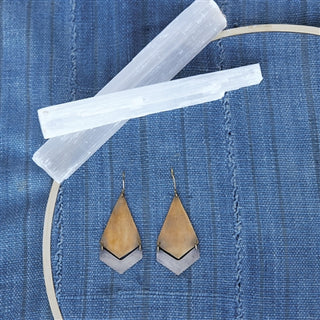 Orion Earrings, Arrow, Brass & Silver