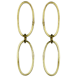 Cenote Chain Earrings - Brass, Oval