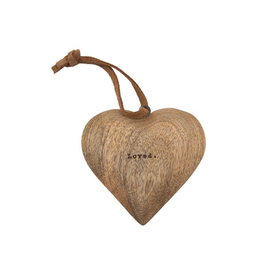 Small Engraved Wood Hearts