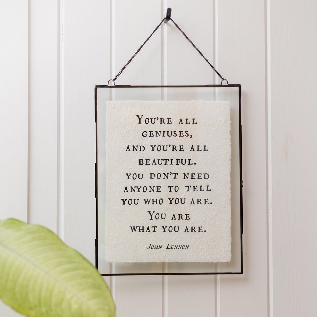 ***You're All Geniuses Handmade Paper Print - 12x16