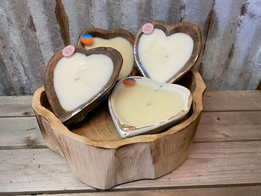 Wood Candle Holder Handmade Wooden Heart Model Retro Wood Decorative Heart  Art Wood Love Gift Model 6'' Gift for Darling 