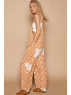 Contrast Patch Woven Overall, Mustard Floral