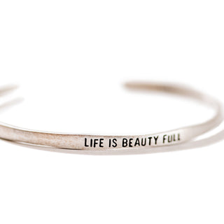 ***Silver Cuff - Life Is Beauty Full
