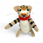 Tan & white Naughty Kitten with Red Scarf