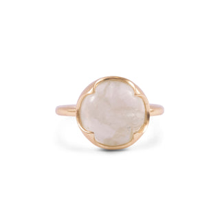 ***Gold Plated Ring with Large Prehnite - Size