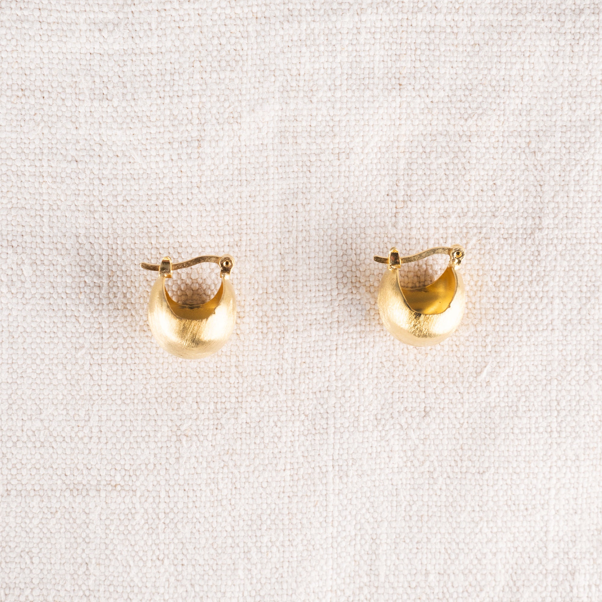 Gold Plated Puffy Hoop Earrings