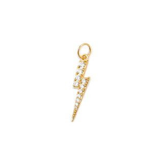 ***Pave Lightning Bolt Charm - 0.8"