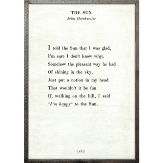 The Sun - Poetry Collection (Grey Wood) - Art Print