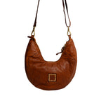 Shoulder Bag in Cowhide Leather, Cognac