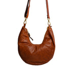 Shoulder Bag in Cowhide Leather, Cognac