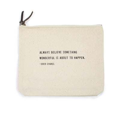 Canvas Zip Bag - Cream