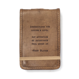 Mini Mary Oliver Leather Journal - 4"x6"