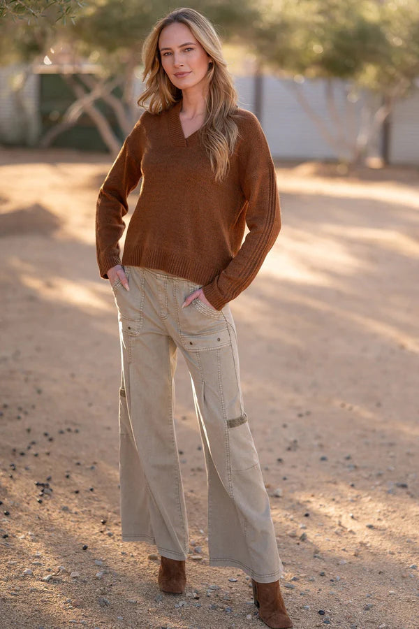 Tove Twill Cargo Wide Leg Pant