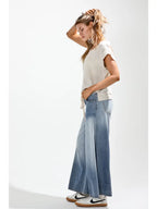 Ombre Dyed Wide Denim Pants