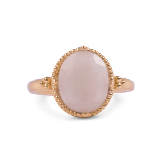 ***Gold Plated Ring with Rainbow Moonstone - Size