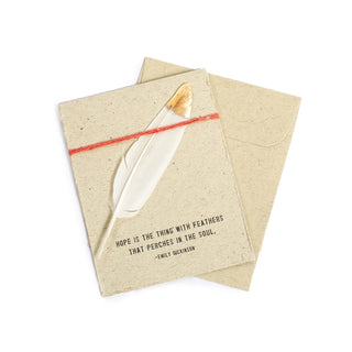Feather Card - Hope Is The Thing -Emily Dickinson