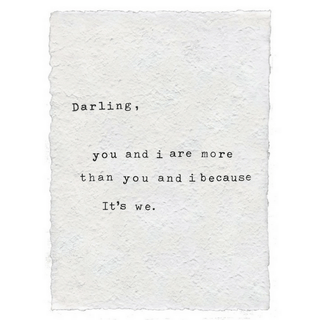 Handmade Paper Print - Darling You and I - 12"x16