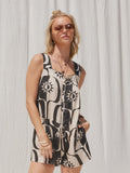 Black & White Printed Romper