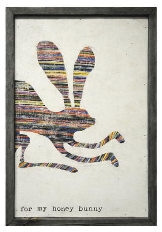 For My Honey Bunny (Grey Wood) - Art Print