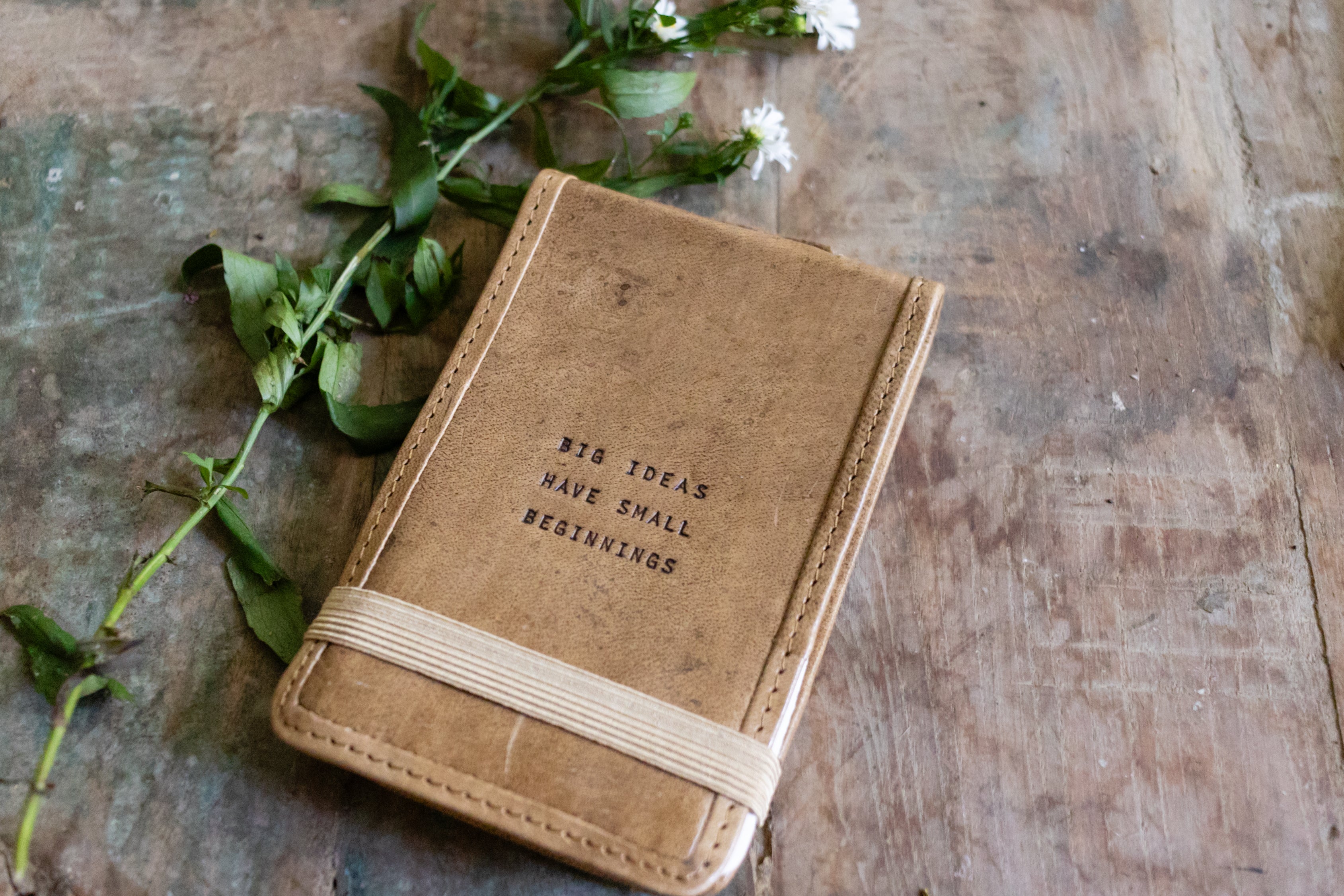 Mini Big Ideas Leather Journal-Maple