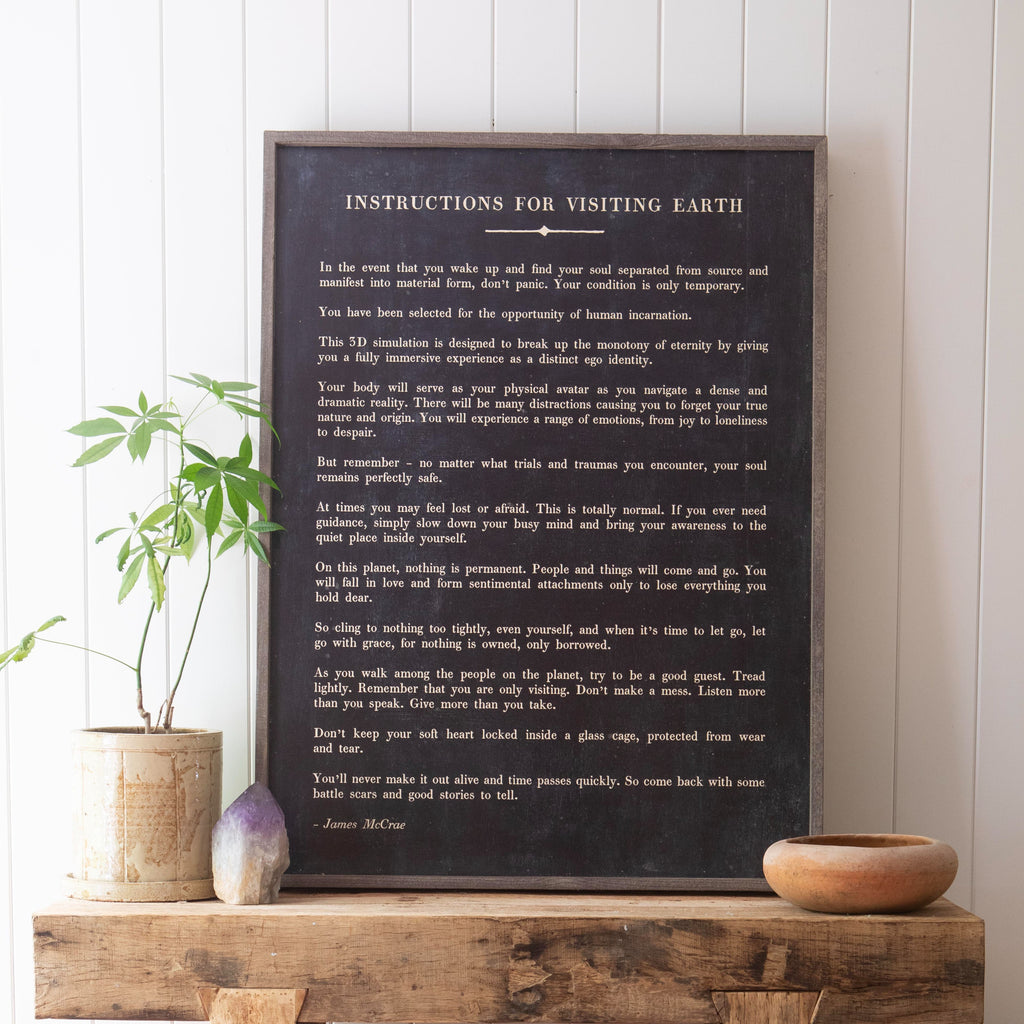 Instructions Before Visiting Earth Art Print - Gallery Wrap