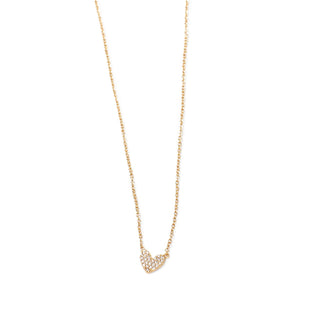 ***Pave Heart Necklace 16"