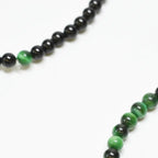 Onyx / Green Tiger Eyes Beaded Bracelet Set