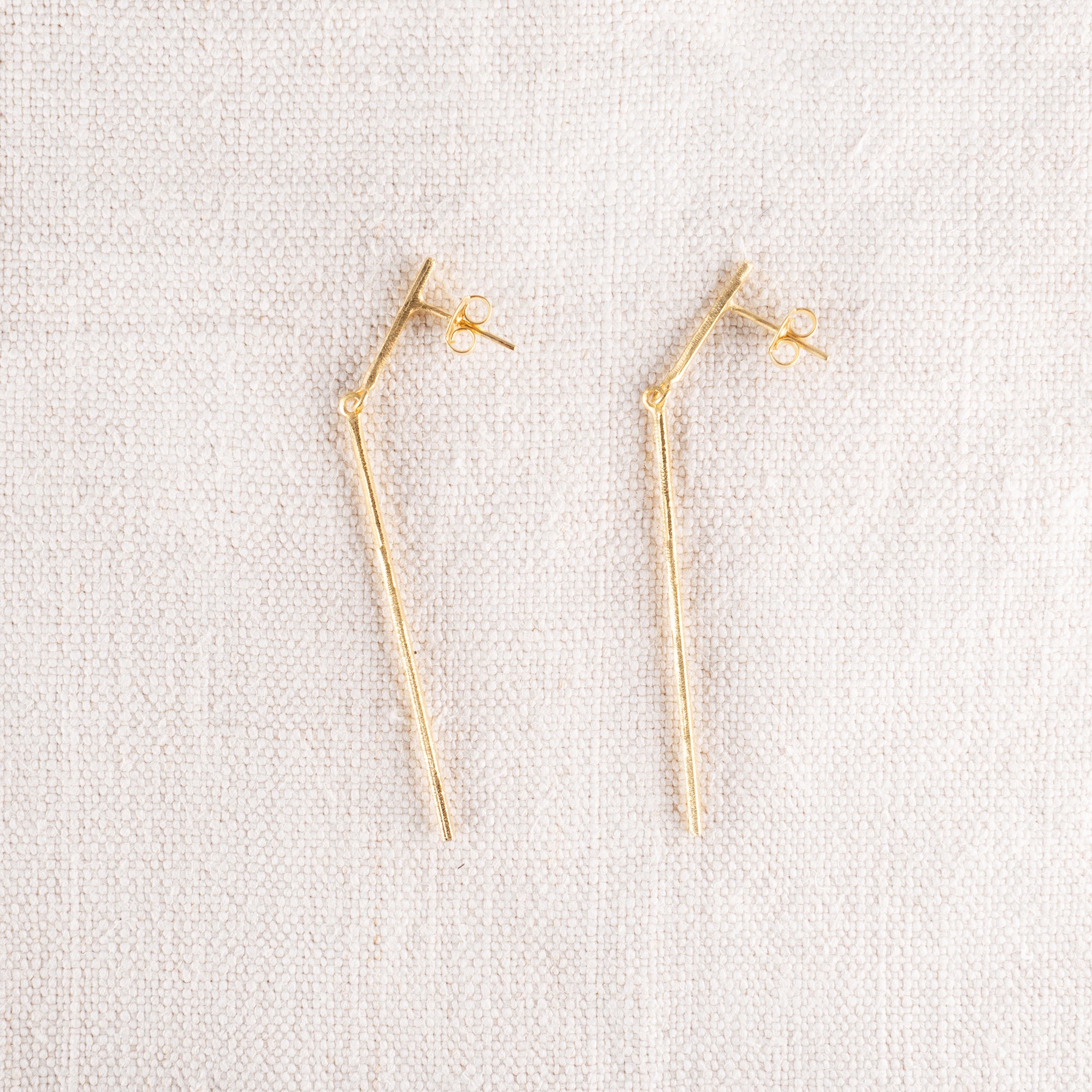 Gold plated Long Stick Earrings