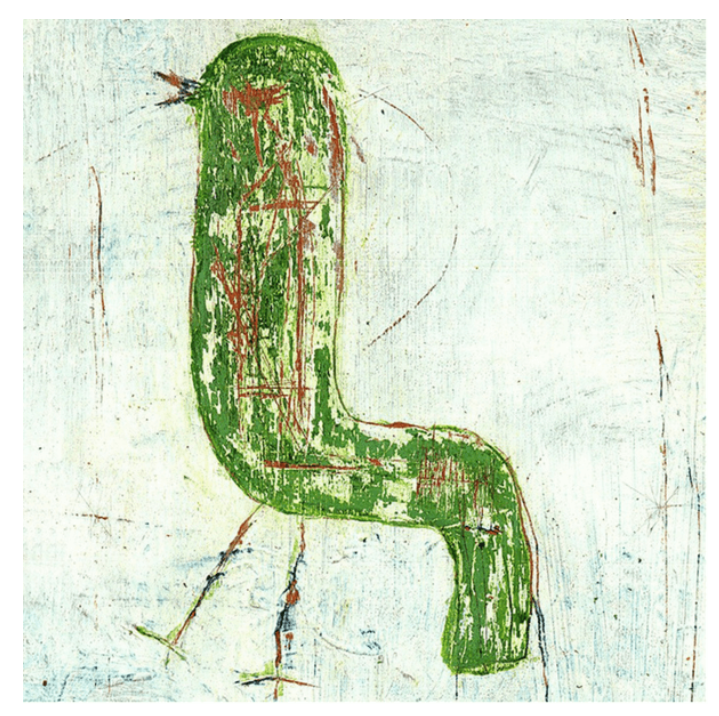 Walking Green Bird - Art Print