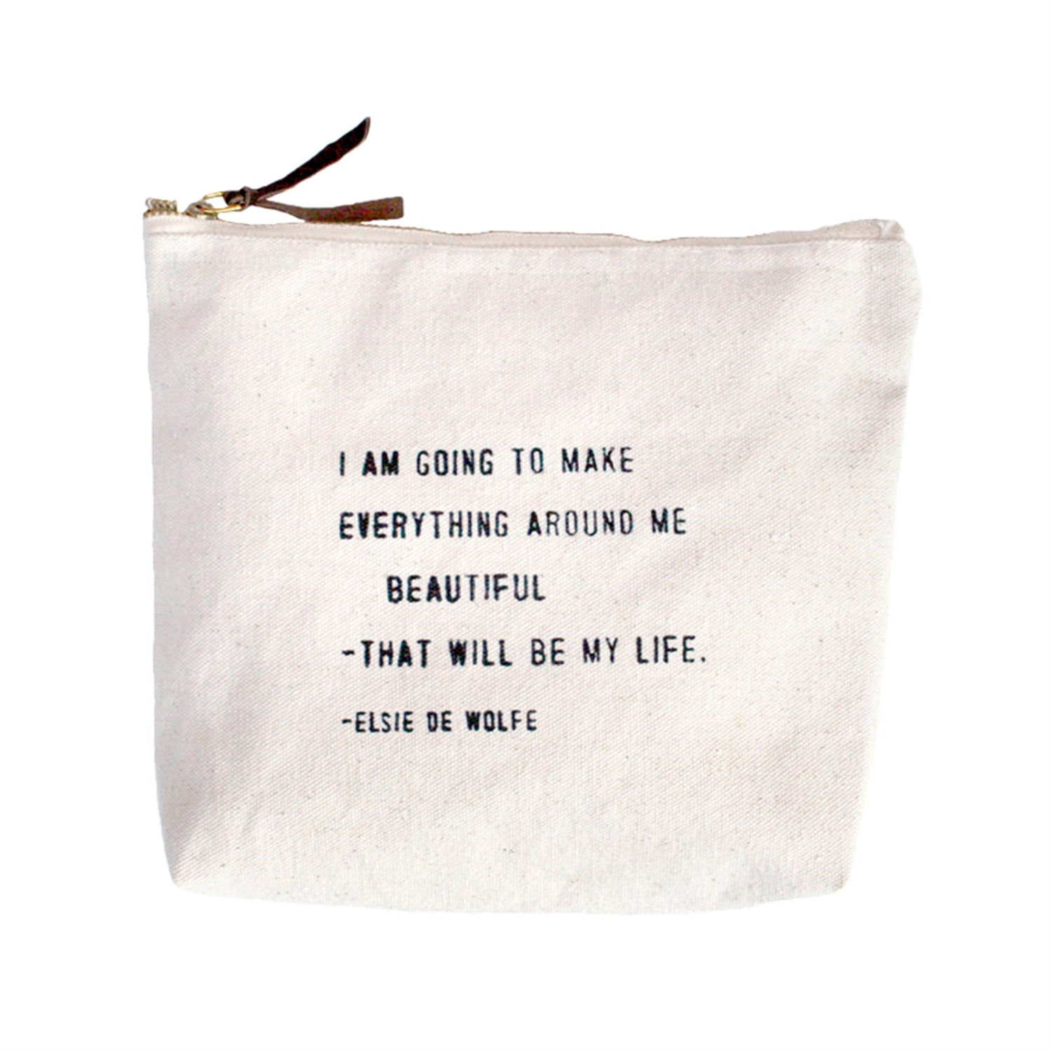 Canvas Zip Bag - Cream