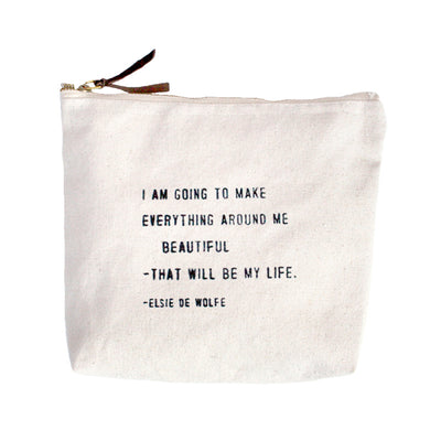 Canvas Zip Bag - Cream