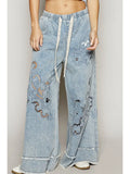 Vintage Washing Outseam Woven Twill Wide Pants