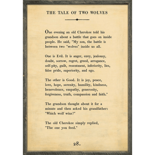 The Tale of Two Wolves - Book Collection (Grey Wood) - Art Print