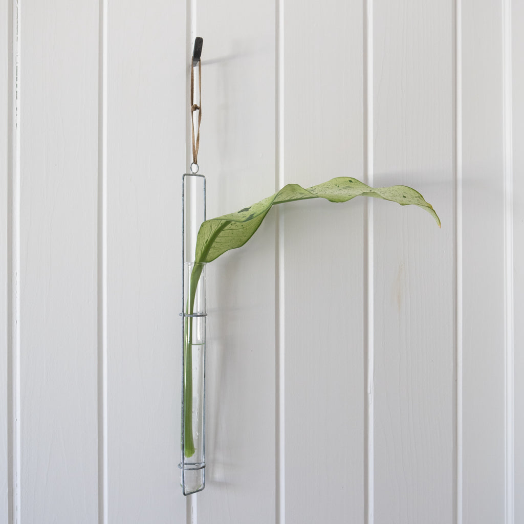 Zinc Hanging Glass Tube Vase