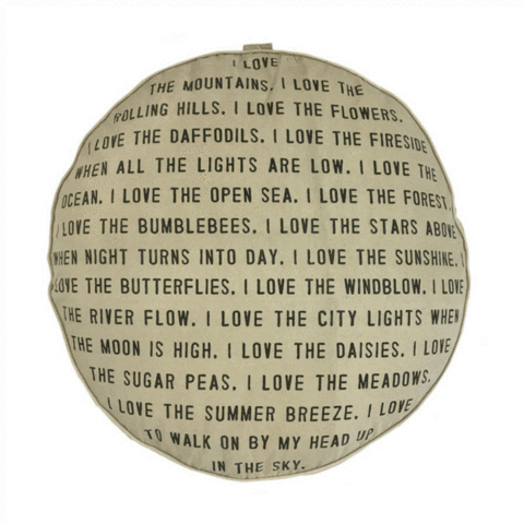 ***I Love The Mountains with Polka Dots Floor Pouf