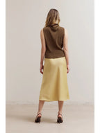 Satin Mermaid Fit Skirt - Daffodil