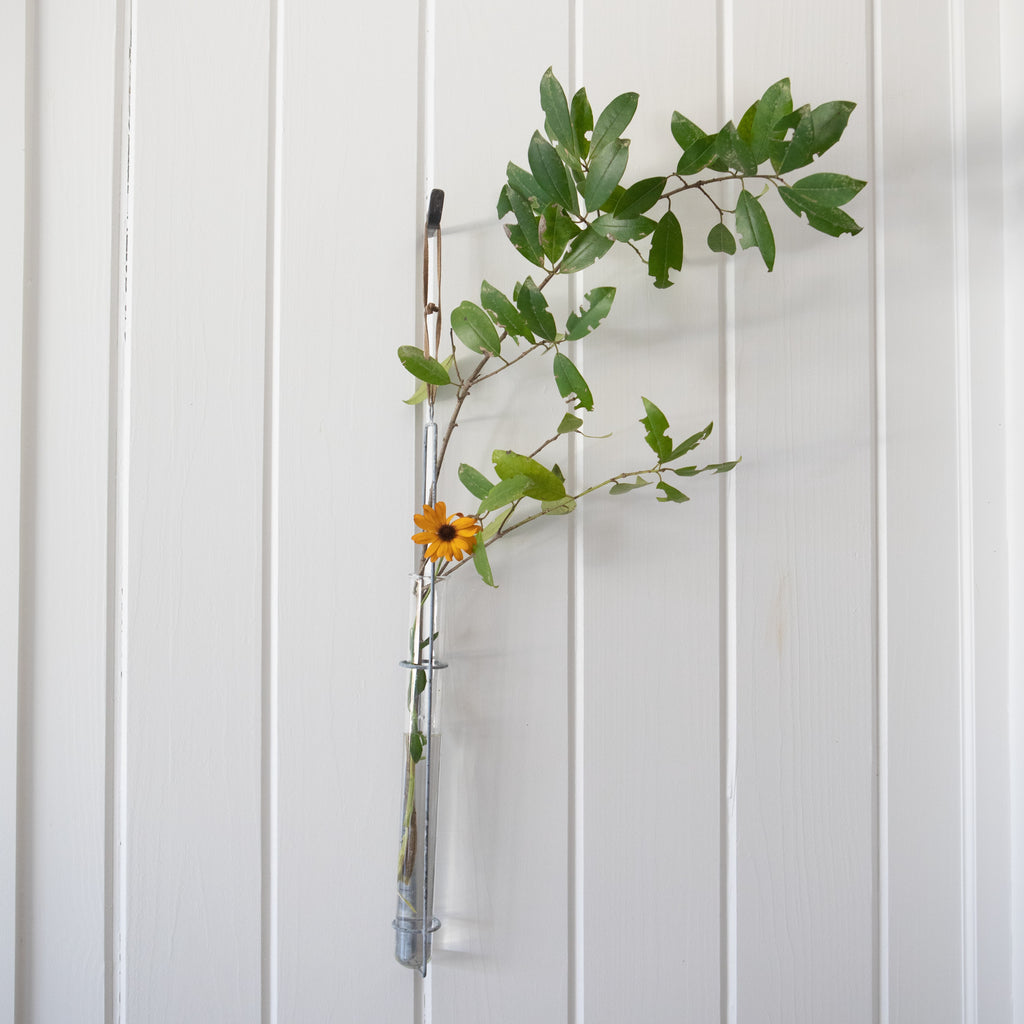 Zinc Hanging Glass Tube Vase