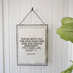 Please Watch Out For Each Other Handmade Paper Print - 12x16