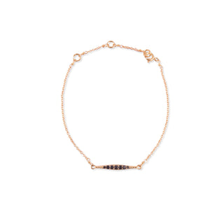 ***Gold Plated Bracelet with Row of Black Zircon Stones