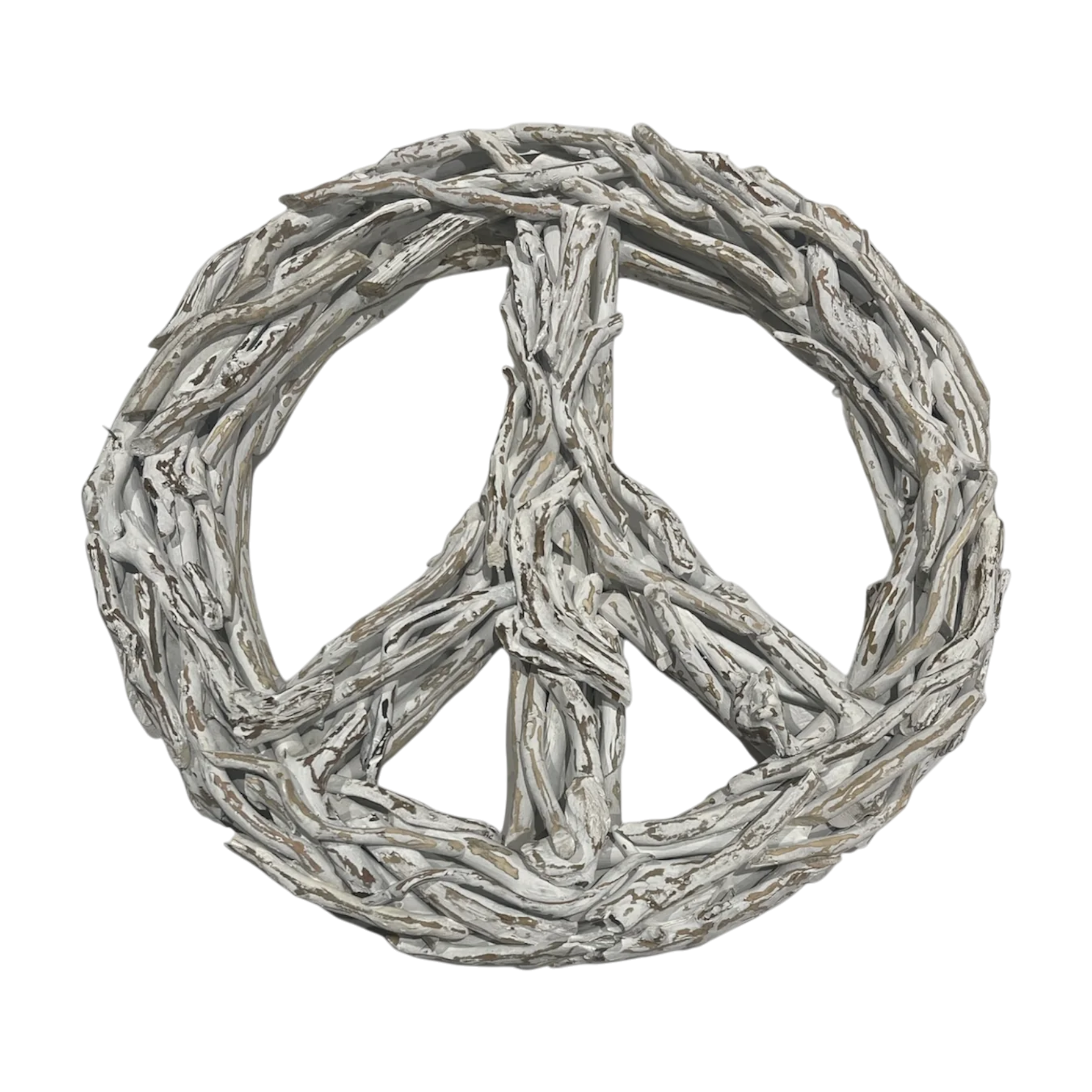 ***XXLarge Driftwood Peace Sign (WHITEWASH) - 40" x 40"