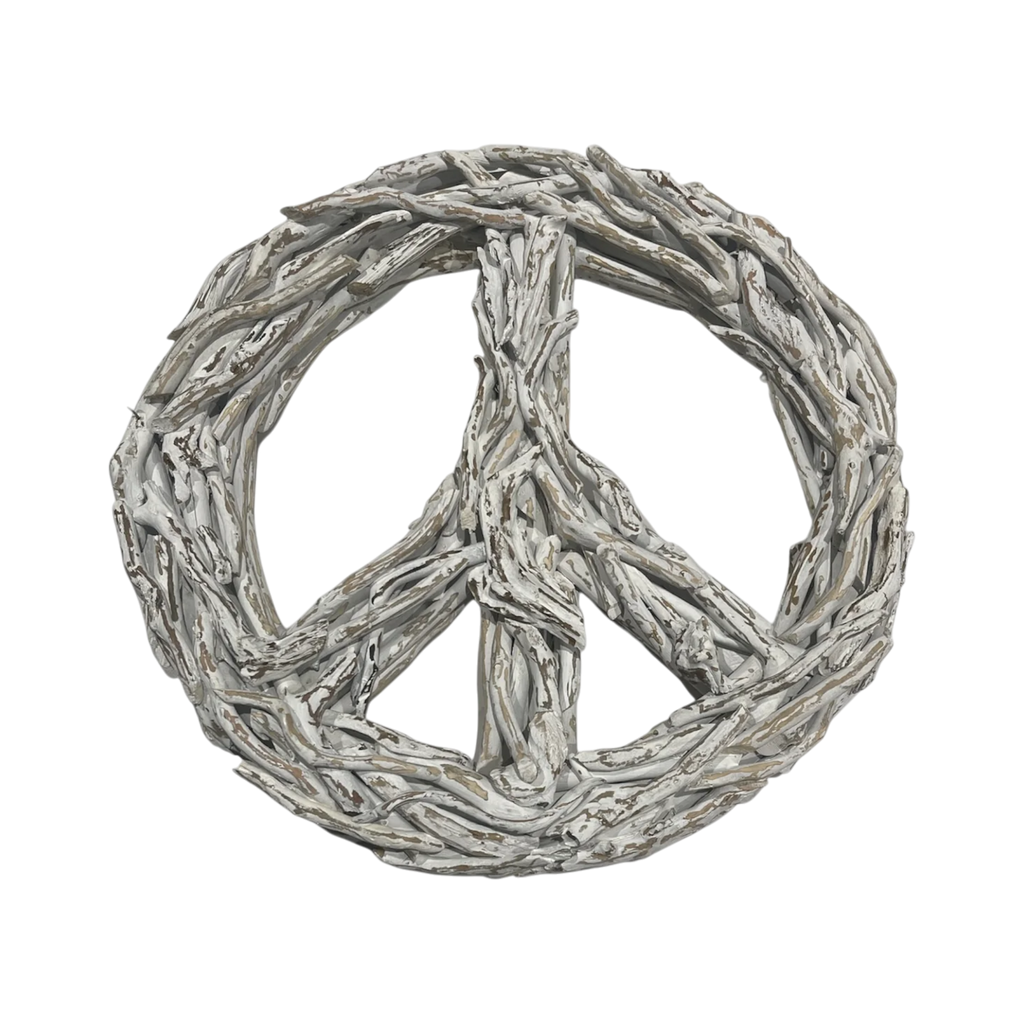 ***Peace Sign XLarge Whitewash Driftwood - 30x30