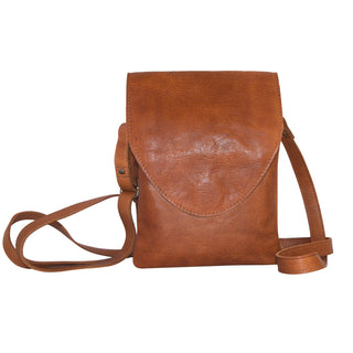 Peck Handcrafted Leather Crossbody Bag - Cognac