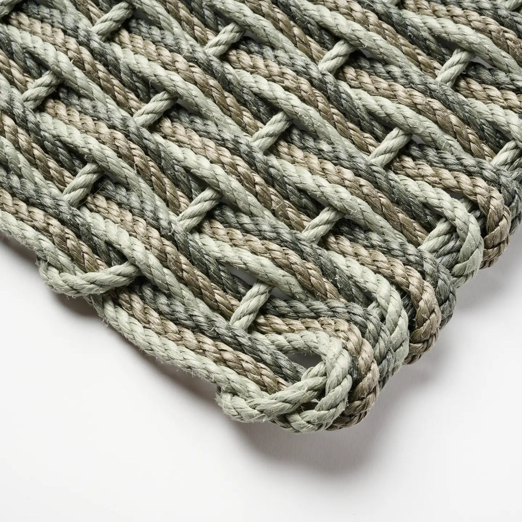 Sage + Mushroom + Blue Spruce Triple Weave Doormat