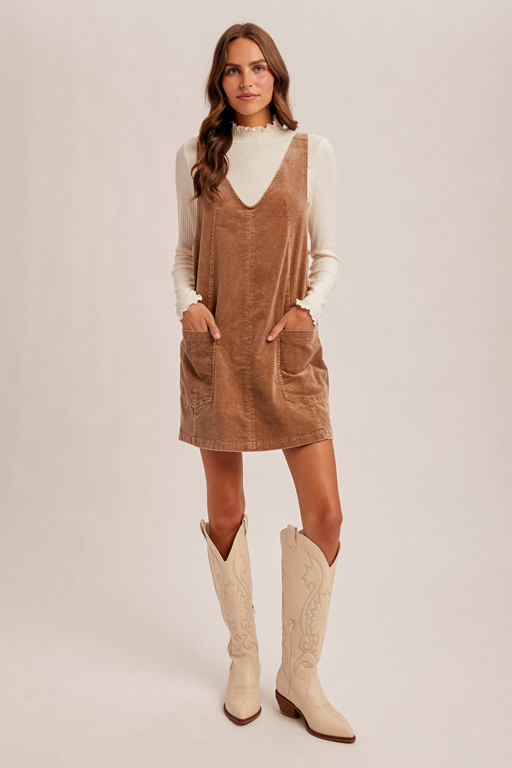 Taupe Corduroy Dress